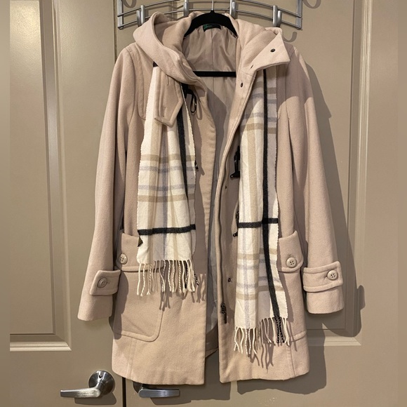 Classic Tan Hooded Duffle Coat